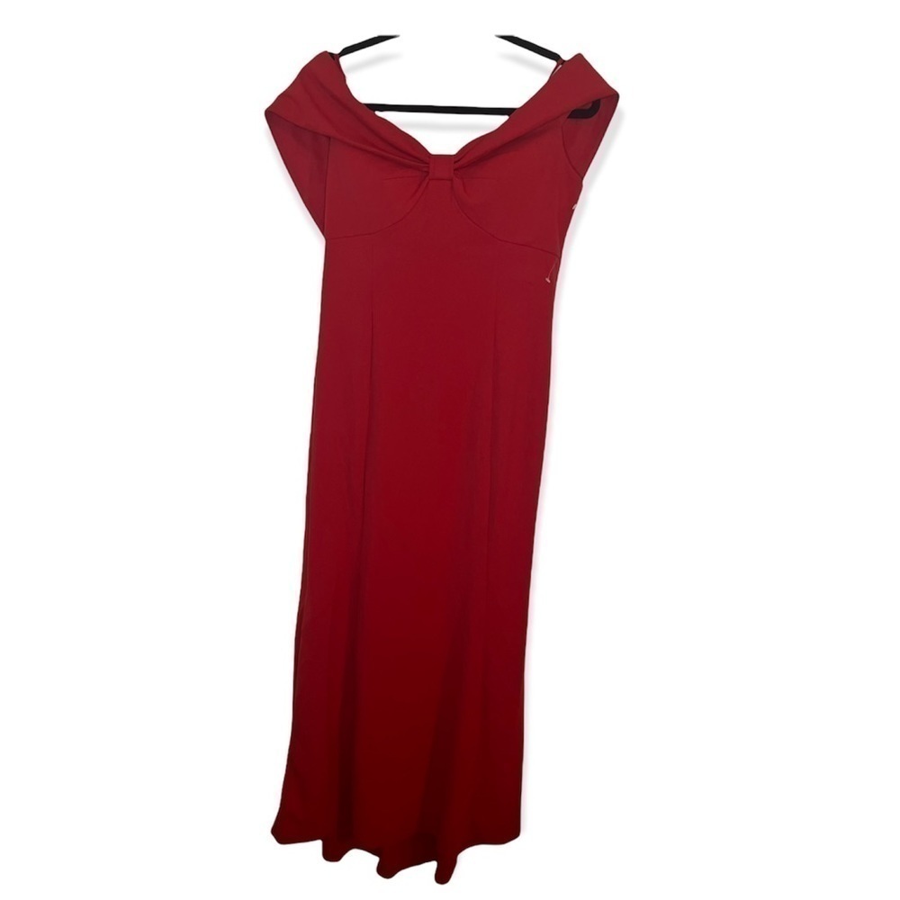 Marina off the shoulder red gown